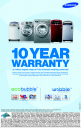 Samsung Washing Machines - 10 Year Warranty